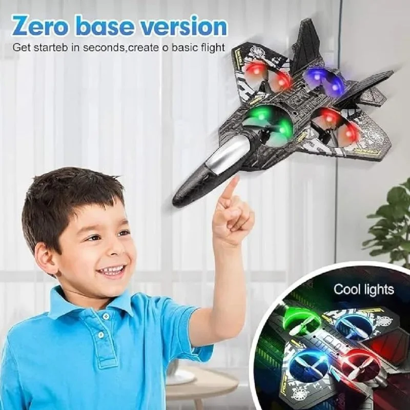 Premium RC Fighter Jet Plane 2.4 | Remote Control Foam Airplane Toy with Lights & 3D Stunt Glider - Image 3