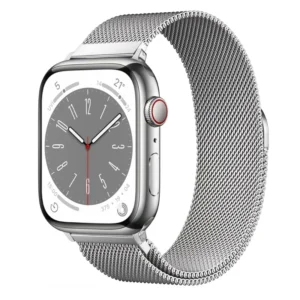 Silver | Apple Watch Milanese Magnetic Loop Strap | Stainless Steel Band | 42mm / 44mm / 45mm