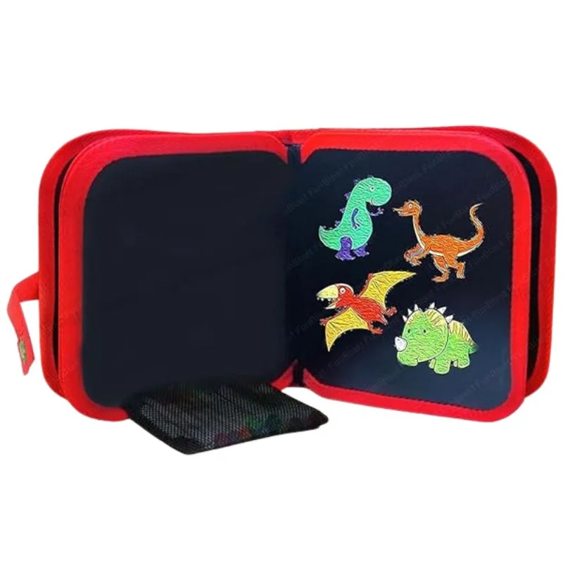 Erasable Doodle Drawing Book for Kids | Reusable Waterproof Activity Book with 3 Pens & 3 Wipes | Random Designs - Image 3