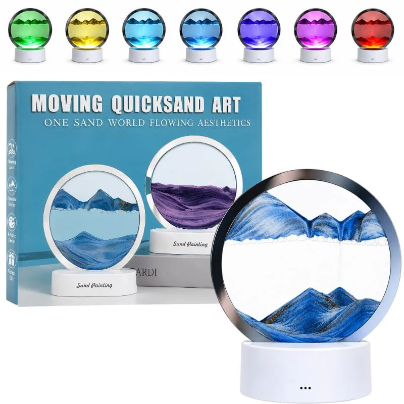 3D Moving Sand Art LED Lamp | Flowing Sandscape Painting Display | USB Decorative Table Lamp for Home & Office | Random Color - Image 7