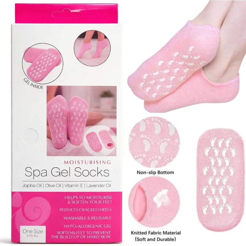 Reusable Silicone Spa Gel Socks for Dry Feet & Cracked Heels | Intensive Moisturizing Overnight Foot Care - Image 4