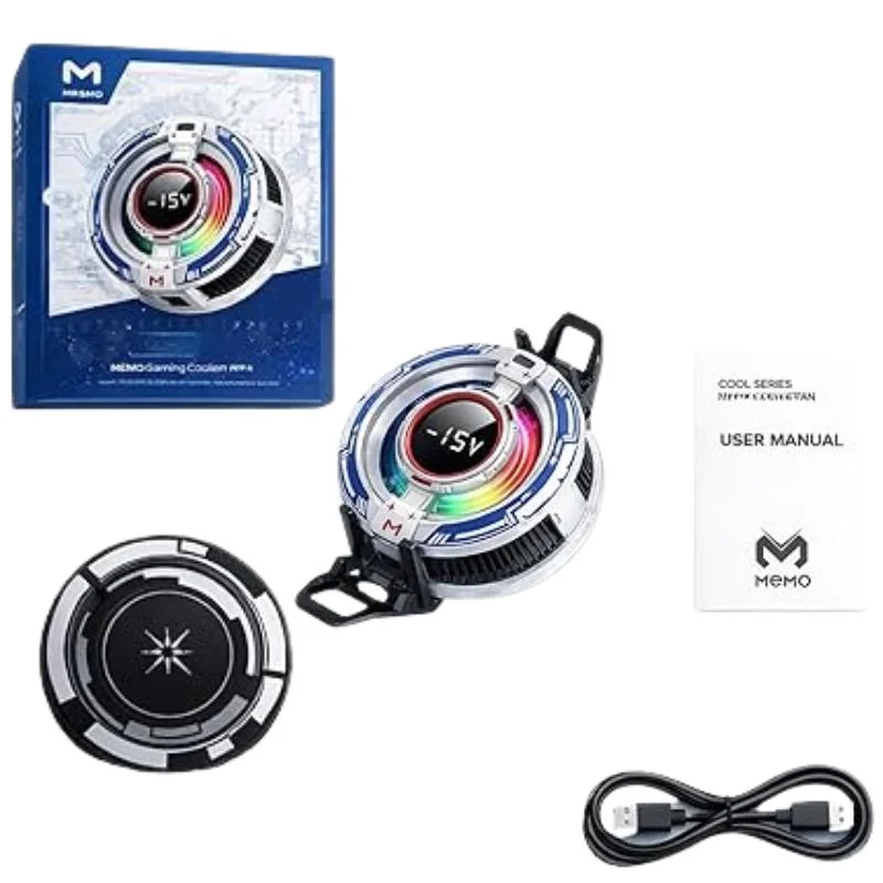 CX16 Magnetic Mobile Cooling Fan | Semiconductor Phone Cooler with RGB Lights | Fast Cooling Gaming Radiator for Android & iPhone - Image 6