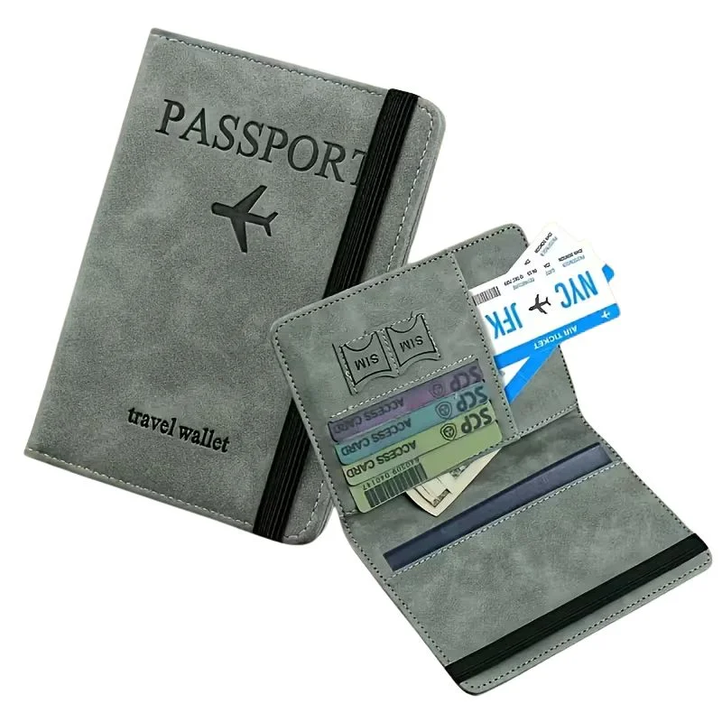 RFID Blocking Passport Wallet | PU Leather Travel Document Holder with Card & Cash Pockets | Random Color - Image 7