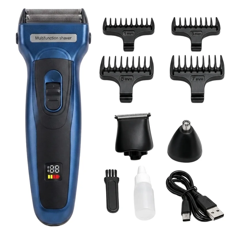 Kemei USB Electric Hair Clipper | Model KM-5560 | Rechargeable Hair Trimmer with Nose Trimmer Attachment | Professional Grooming Kit - Image 3