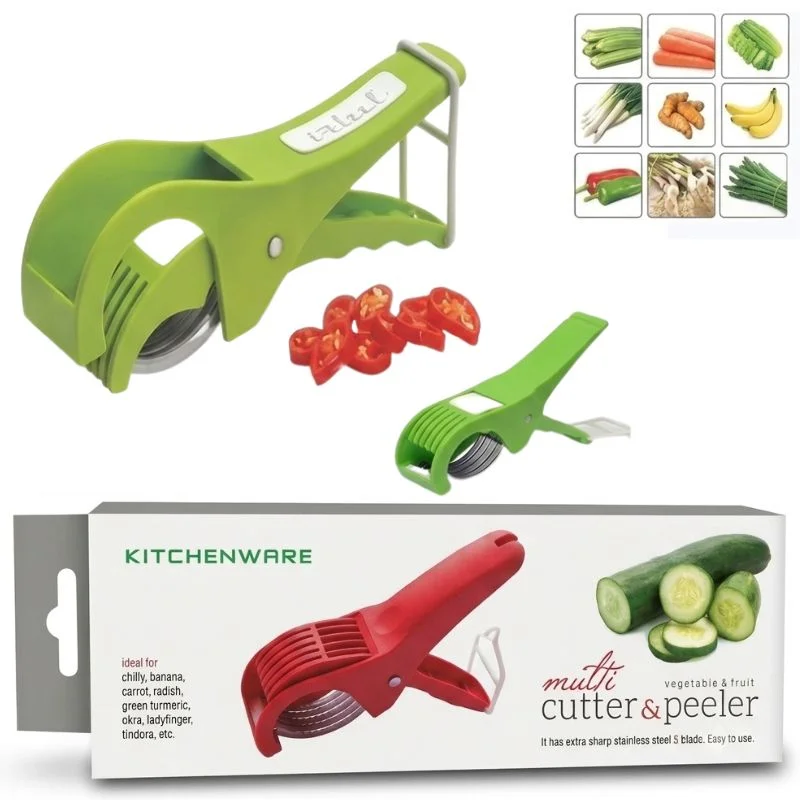 5 Blade Vegetable & Fruit Cutter and Slicer | Multipurpose Vegetable Chopper & Fruit Slicer | Kitchen Cutter with 5 Stainless Steel Blades | Multiple Colors - Image 5