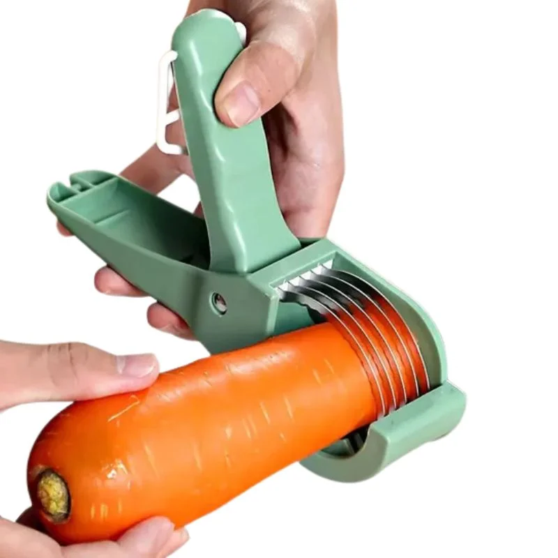 5 Blade Vegetable & Fruit Cutter and Slicer | Multipurpose Vegetable Chopper & Fruit Slicer | Kitchen Cutter with 5 Stainless Steel Blades | Multiple Colors - Image 7